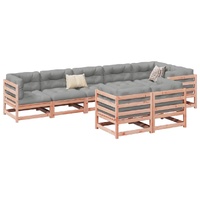 8 Piece Garden Sofa Set with Cushions Solid Wood Douglas Fir