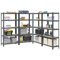 5-Layer Storage Shelves 4 pcs Anthracite Steel&Engineered Wood
