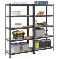 5-Layer Storage Shelves 2 pcs Anthracite Steel&Engineered Wood