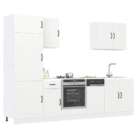 7 Piece Kitchen Cabinet Set Lucca White Engineered Wood