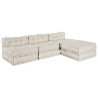 Modular Sofa Unit 4 pcs Cream Fabric