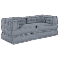 Modular Sofa Unit 2 pcs Grey 140 x 70 x 56 cm Fabric