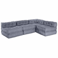 Modular Sofa Unit 4 pcs Grey Fabric
