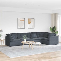Modular Sofa with Cushions Velvet Dark Grey