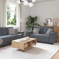 3 Piece Sofa Set with Cushions Dark Grey Velvet