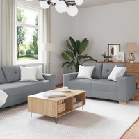 Sofa 3 pcs Light Grey 221 x 80 x 80 cm Linen-blend fabric