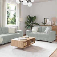Sofa Set 3 pcs Light Grey 221 x 80 x 80 cm Velvet