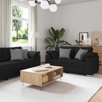 Sofa 2 pcs Black 219 x 80 x 82 cm Fabric