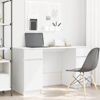 Desk with Drawer White 140 x 49 x 76 cm Engineered wood