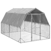 Chicken Run with Roof 2.5x4x2.25 m Galvanised Steel