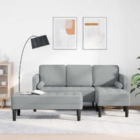 Sofa Set 2 pcs Light Grey 173 x 131 x 67 cm Fabric