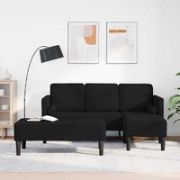 Sofa Set 2 pcs Black 173 x 131 x 67 cm Fabric