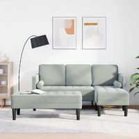 Sofa Set 2 pcs Light grey 173 x 131 x 67 cm Velvet