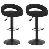 Bar Stools 2 pcs Black Velvet