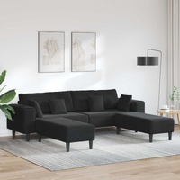Sofa 3 pcs Black 250 x 188 x 76 cm Velvet