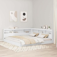Bookcase Bed with Headboard White 180 x 200 cm Engineered wood