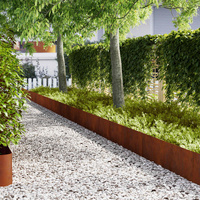 Lawn Edging 30 pcs Rusty 100 x 0.05 x 30 cm Weathering Steel