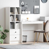 Desk with Drawer with Shelf with Storage 2 pcs White