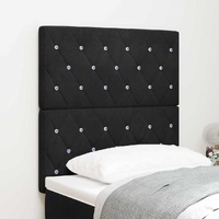 Velvet Headboard Argyle with Headboard Black 80 cm Velvet