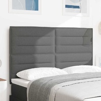 LED Headboard with LED Strip Lights Dark Grey 144 cm Fabric