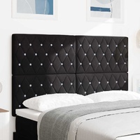 LED Headboard with LED Strip Lights Manual Black 160 cm Velvet