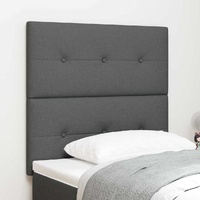LED Headboard with LED Strip Lights Dark Grey 80 cm Fabric