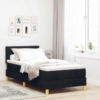 Box Spring Bed Black and White 107 x 203 cm Velvet