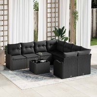 Garden Sofa Set 9 pcs Black 55 x 55 x 37 cm Poly rattan