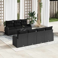 Garden Sofa Set 8 pcs Black 55 x 55 x 37 cm Poly Rattan