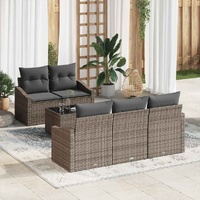 Garden Sofa Set with Cushion Manual 6 pcs Grey 55 x 55 x 37 cm