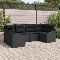 Garden Sofa Set 6 pcs Black Poly rattan
