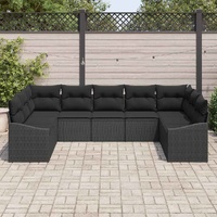 Garden Sofa Set 9 pcs Black Poly rattan