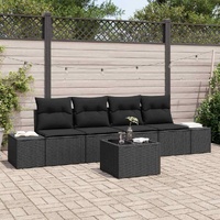 Garden Sofa Set with Cushion Manual 5 pcs Black 55 x 55 x 37 cm