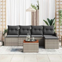 Garden Sofa Set 6 pcs Grey Poly rattan