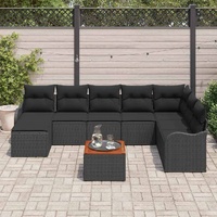 Garden Sofa Set 9 pcs Black Poly rattan
