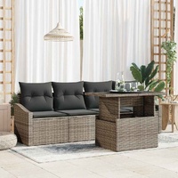 Garden Sofa Set with Cushion 5 pcs Grey 100 x 55 x 73 cm