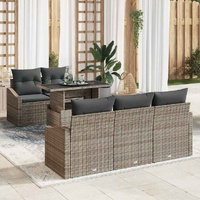 Garden Sofa Set with Cushion Manual 6 pcs Grey 100 x 55 x 73 cm