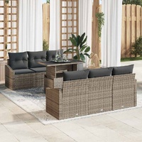 Garden Sofa Set with Cushion Manual 7 pcs Grey 100 x 55 x 73 cm