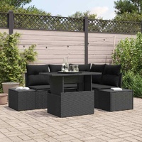 Garden Sofa Set with Cushion 5 pcs Black 100 x 55 x 73 cm