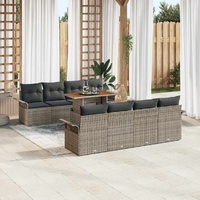 Garden Sofa Set with Cushion 7 pcs Grey 100 x 55 x 73 cm