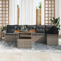 Garden Sofa Set with Cushion 7 pcs Grey 100 x 55 x 73 cm