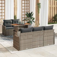 Garden Sofa Set with Cushion Manual 6 pcs Grey 100 x 55 x 73 cm