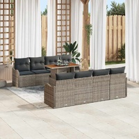 Garden Sofa Set with Cushion Manual 7 pcs Grey 100 x 55 x 73 cm