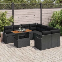 Garden Sofa Set with Cushion 7 pcs Black 100 x 55 x 73 cm