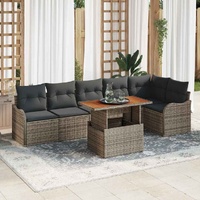 Garden Sofa Set with Cushion Manual 7 pcs Grey 100 x 55 x 73 cm