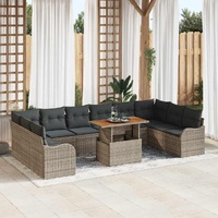 Garden Sofa Set with Cushion 11 pcs Grey