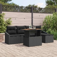 Garden Dining Set with Cushion Black and Brown