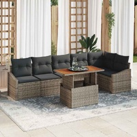 Garden Dining Set with Cushion Grey and Brown 100 x 55 x 73 cm