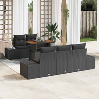 Garden Dining Set Manual 6 pcs Black and Brown 100 x 55 x 73 cm