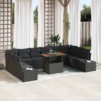 Garden Sofa Set Manual 11 pcs Black and Brown 100 x 55 x 73 cm